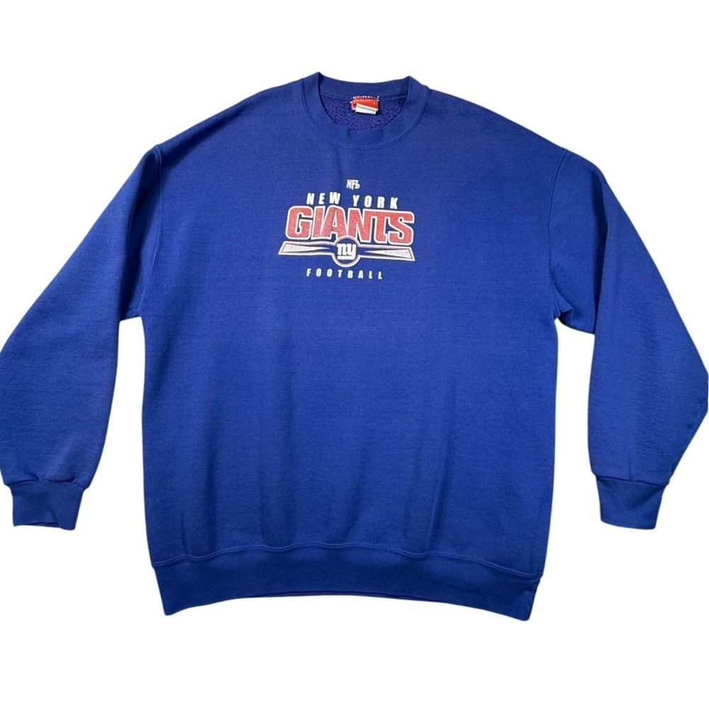 Vintage NFL New York Giants Sweatshirt Blue Crewneck Mens XL Graphic Football